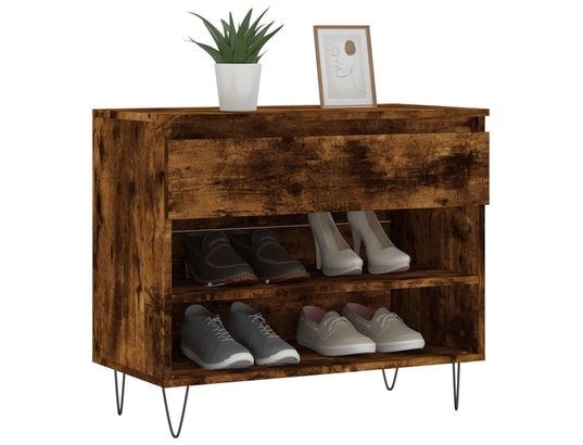 VIDAXL - Armoire à chaussures chêne fumé 70x36x60 cm bois d'ingénieri...