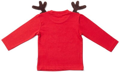 Luca & Lola Baby Langermet T-shirt Santa Is Real Deer, Red