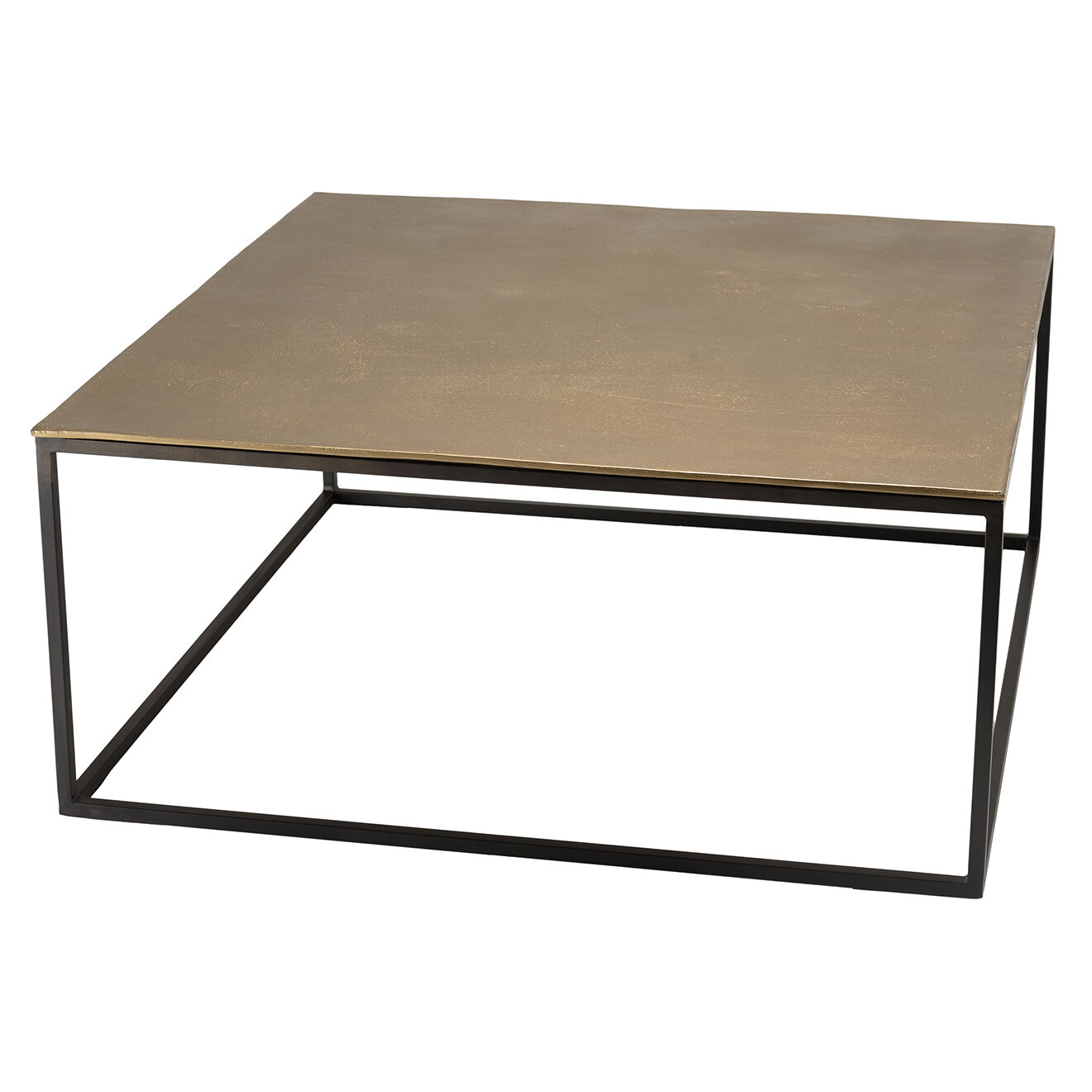 Macabane Table basse carrée Jonas doré/noir - 90x90x40.5 cm