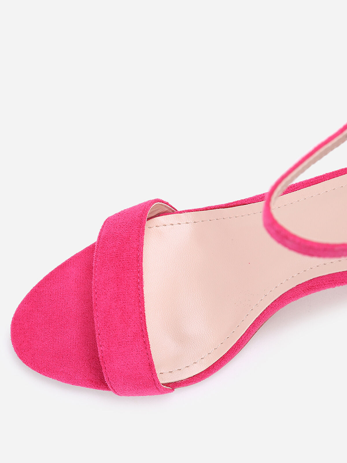 Sandales à brides et talon carré- Fuchsia