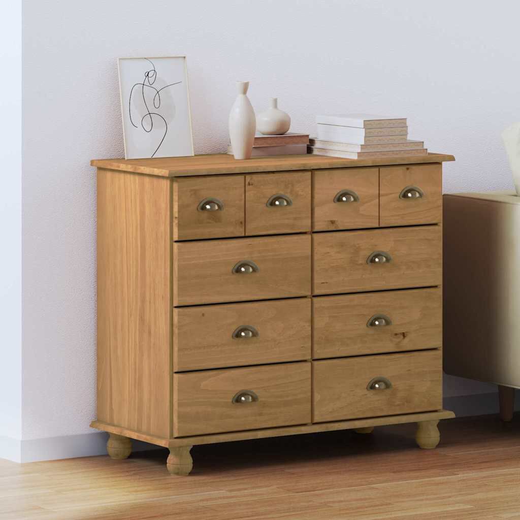 vidaXL ASKIM Ladenkast Bruin 91 x 40 x 79 cm Massief grenenhout