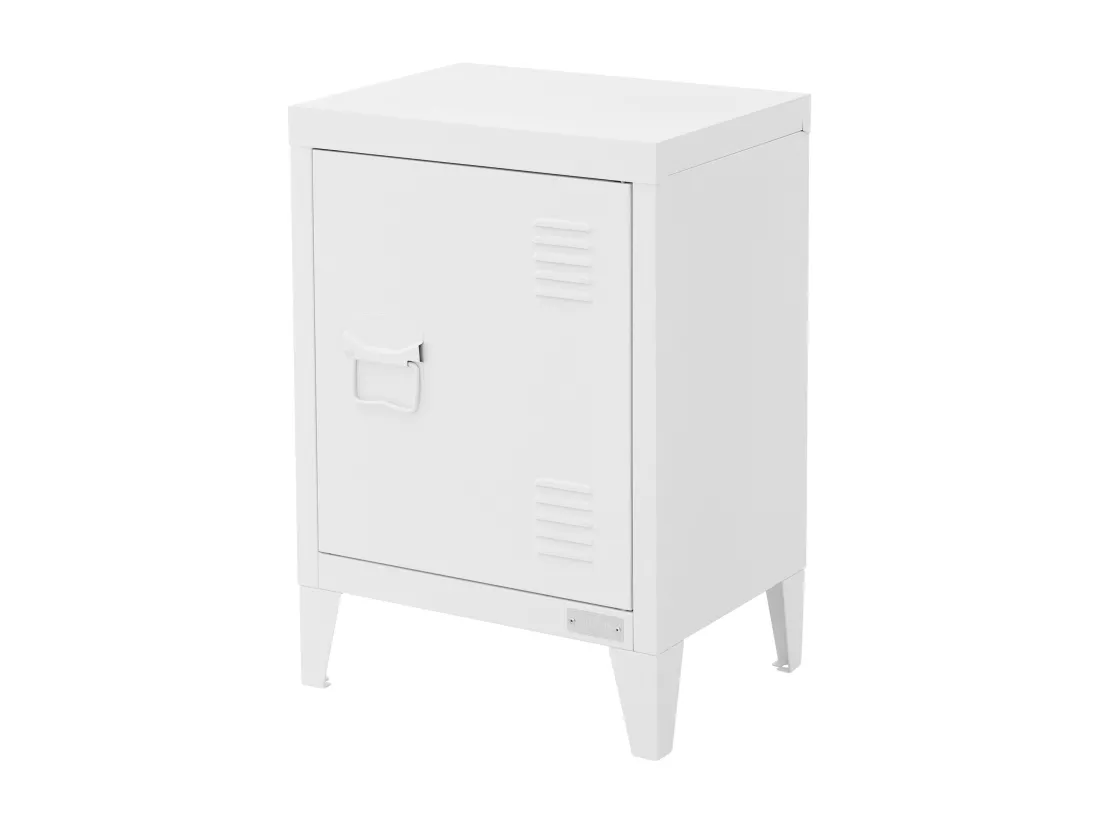 Armoire de classement acier blanc 40x30x57,5 cm table de chevet stockage outils