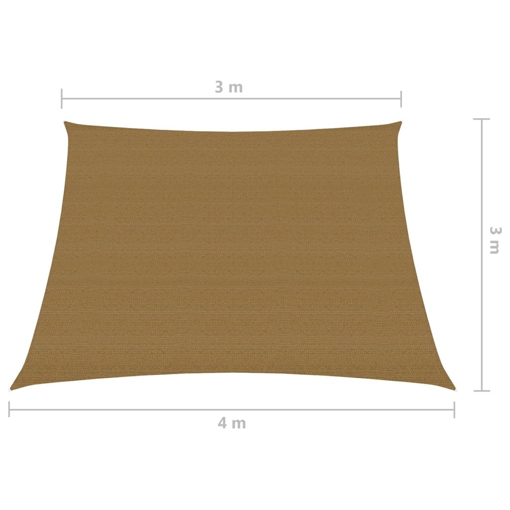 Voile toile d'ombrage parasol 160 g/m² 3/4 x 3 m pehd taupe