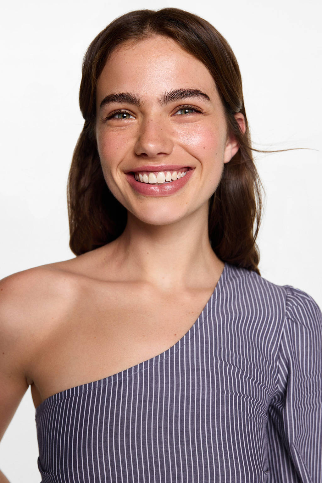 MANGO TEEN gestreeptecrop top lichtblauw