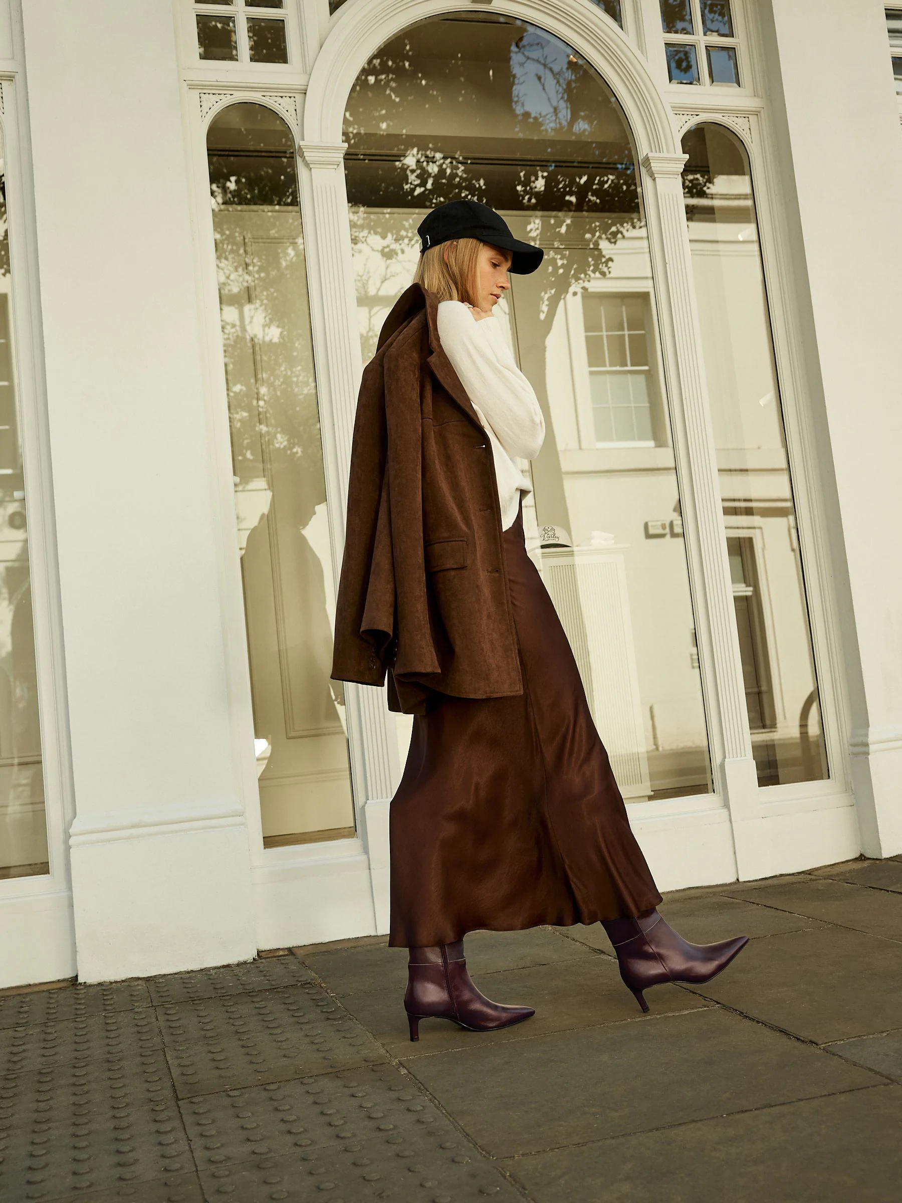 Bordeauxrood leer - Kniehoge Skinny Boots met Hak