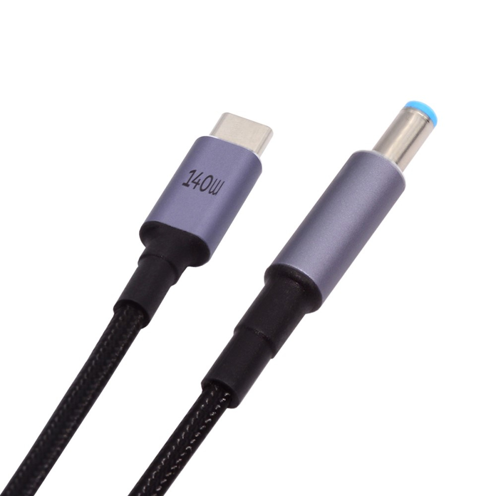 (140W / 1.8m) Lenovo / Asus / Toshiba Notebook USB C auf Hohlstecker Power Delivery Ladekabel (5.5x2.1mm) - Schwarz