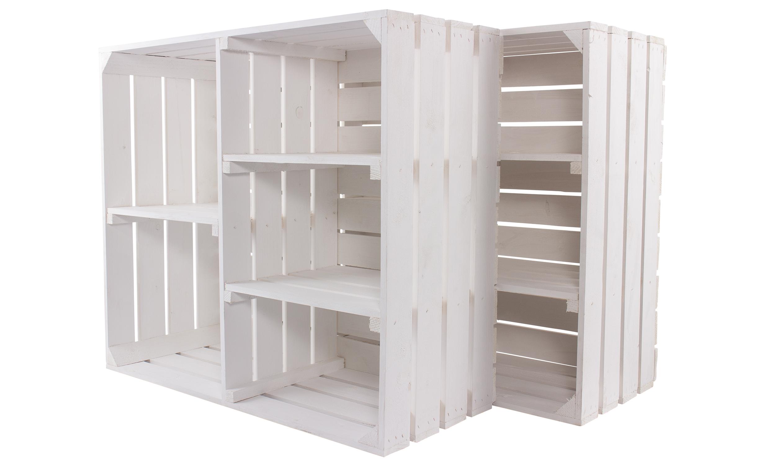 Regal Vintage Weiss, 77 x 68 cmRegal im Holzharassen Stil