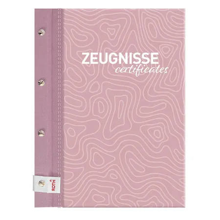 Roth Zeugnismappe Pattern mit Buchschrauben Dusty Rose, A4