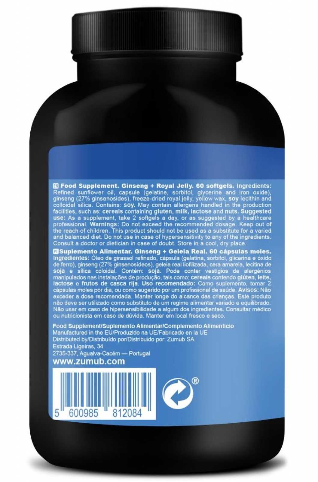 Zumub Ginseng + Jalea Real 30 cápsulas moles