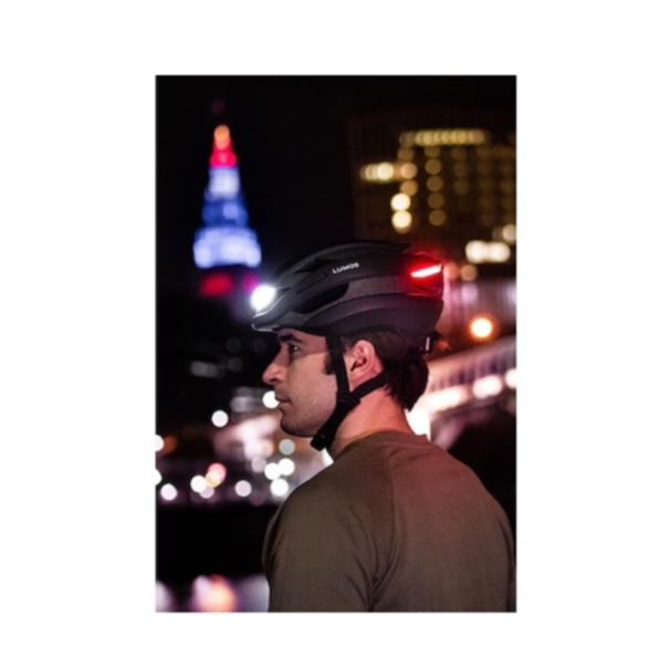 (Gr. S) Ultra Mips Verstellbarer Fahrrad Helm Velo Kopf Schutz mit Front- und Rücklicht / Blinkerfunktion - Schwarz