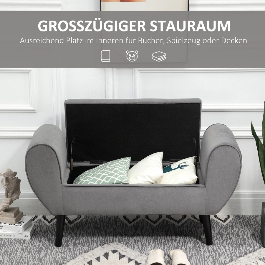 HOMCOM Sitzbank mit Stauraum grau
