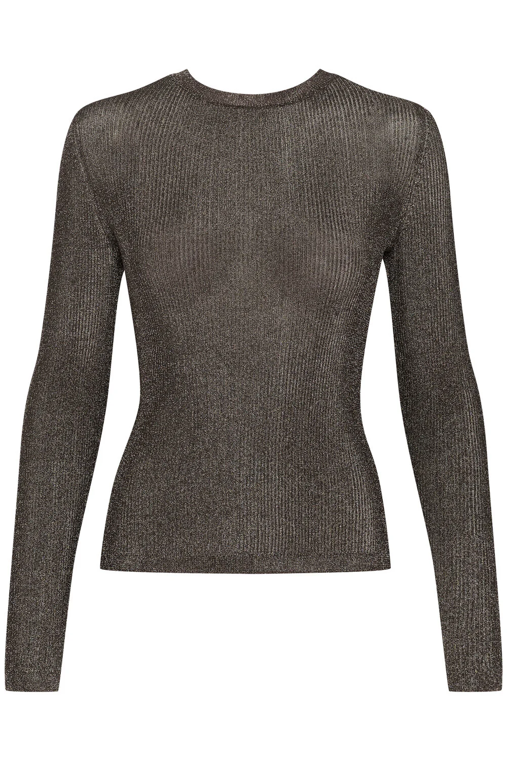 GESTUZ  Silvi ls bluse med dyb ryg - Warm grey metallic