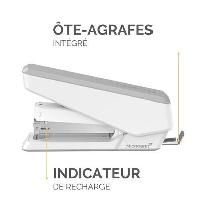 Fellowes - Agrafeuse LX850 EasyPress blanche avec Microban® - capacité de 25 feuilles - pleine bande