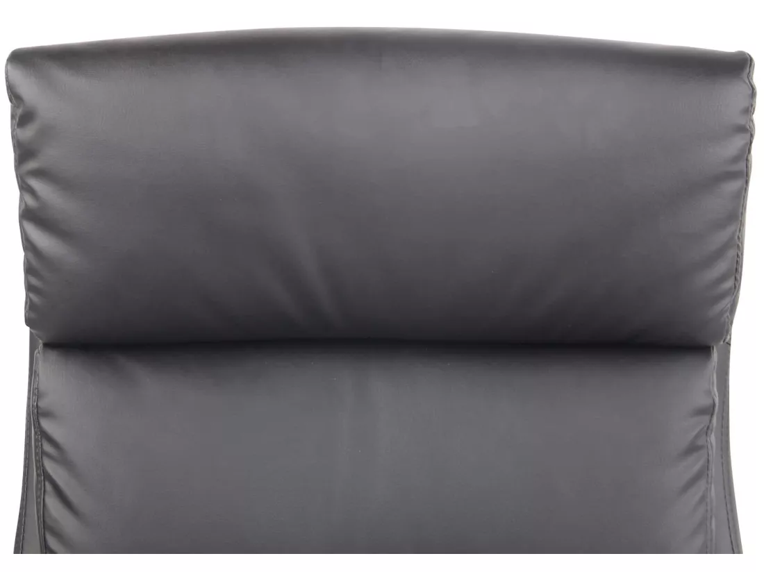 Chaise de bureau - Similicuir & Métal chromé - Noir - Bradford