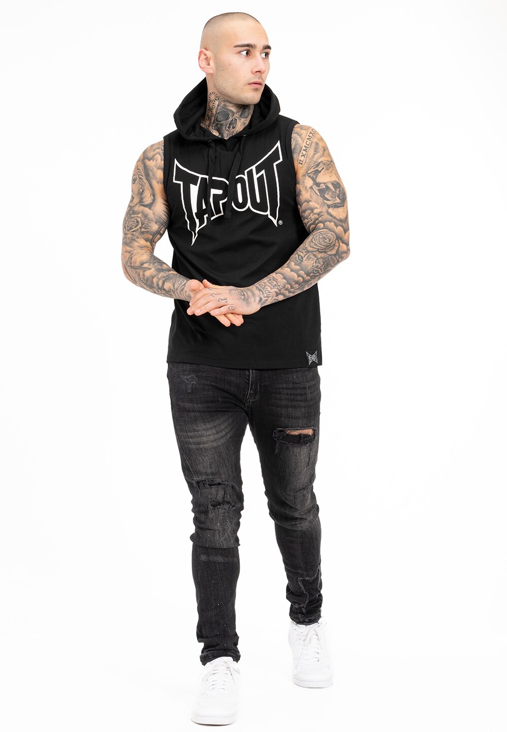 Tapout Herren ärmelloses T-Shirt mit Kapuze normale Passform ALAMEDA HOOD
