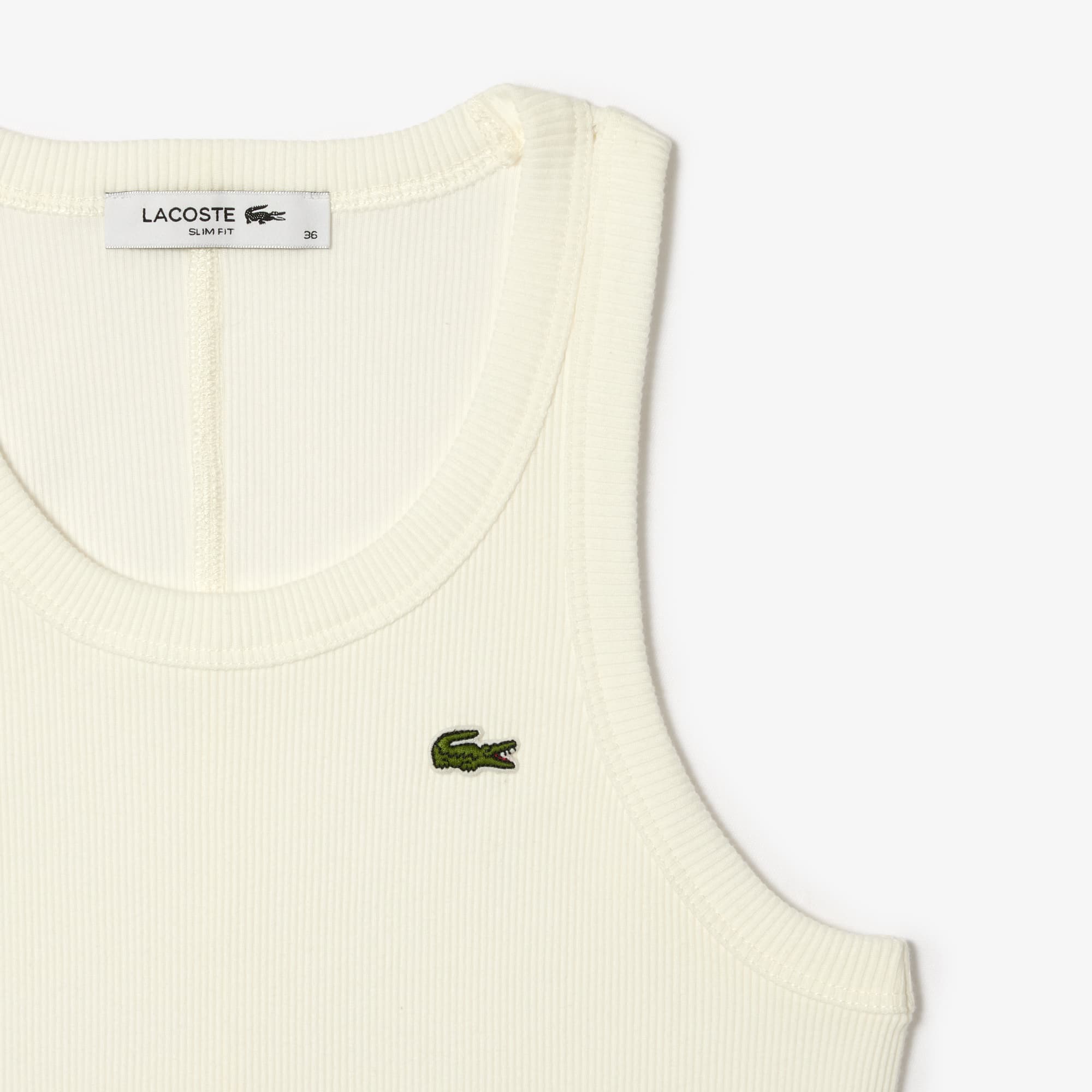 Débardeur femme Lacoste slim fit en coton biologique T-Shirts - Blanc - Lacoste - Femme