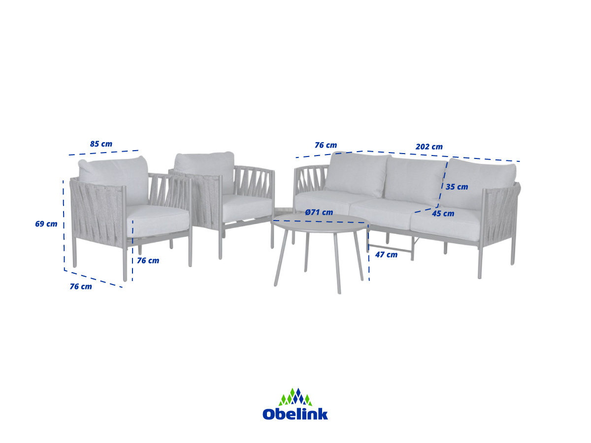 Outdoor Feelings San Remo stoel-bank loungeset