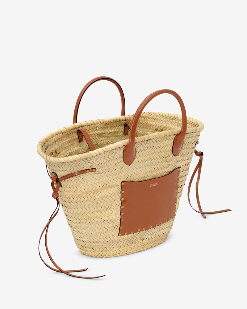 PANIER EN RAPHIA ET CUIR CADIX
