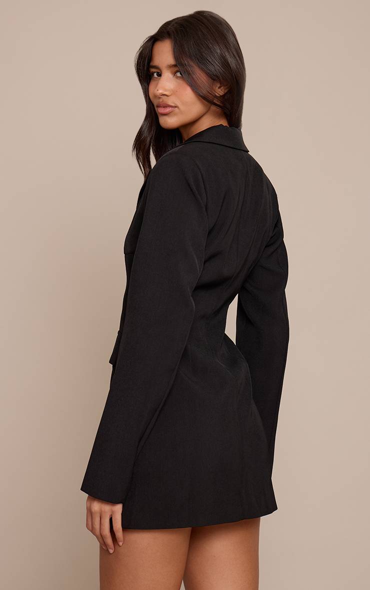 Noir Robe Blazer Cintrée Tall Avec Fermeture À Crochets