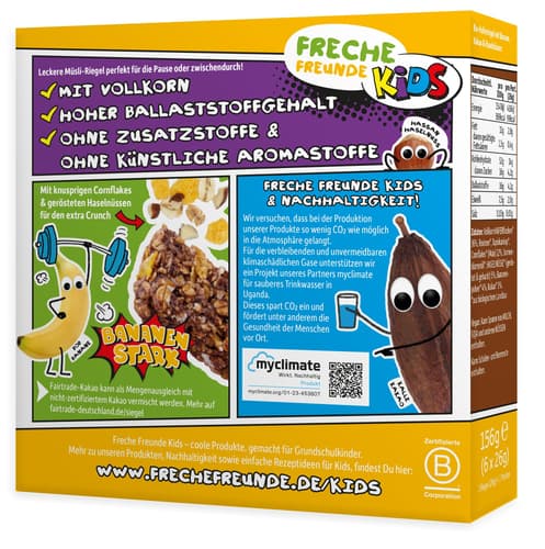Freche Freunde Kids Bio Kalles Müsli Riegel Banane & Kakao
