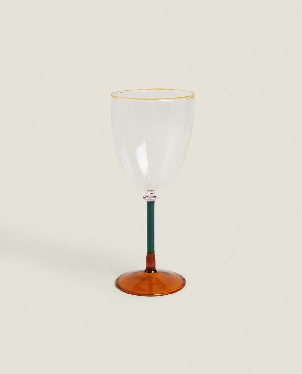 Copo de borosilicato com haste colorida
