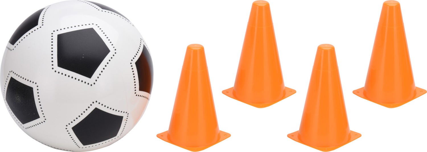 Pionnen met voetbal D 22 H 48 cm 4 stuks