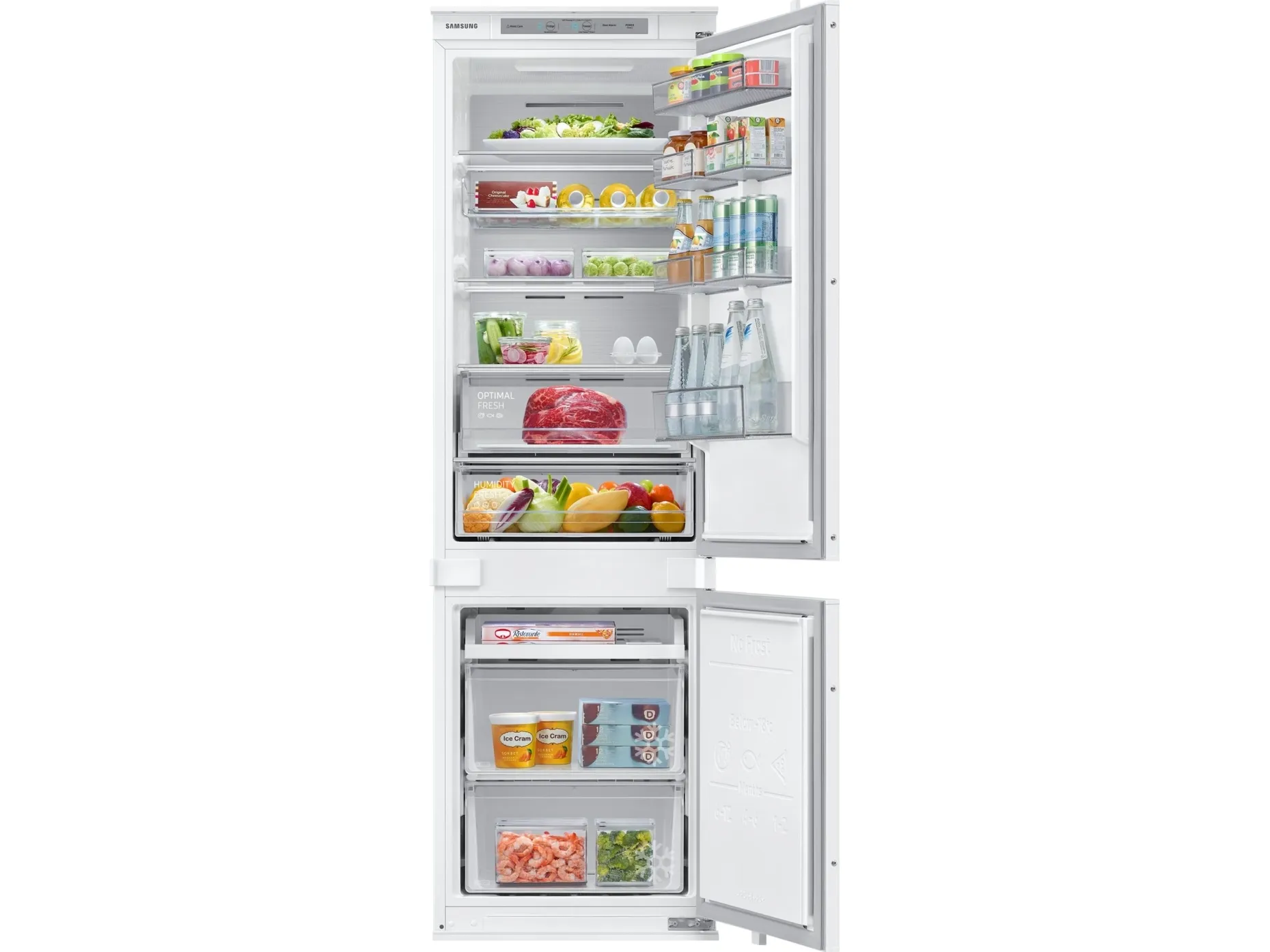 Samsung BRB26705DWW - Køleskab/fryser - bund-fryser - til indbygning - niche - bredde: 55.5 cm - dybde: 56 cm - højde: 177.5 cm - 264 liter - Klasse D - hvid