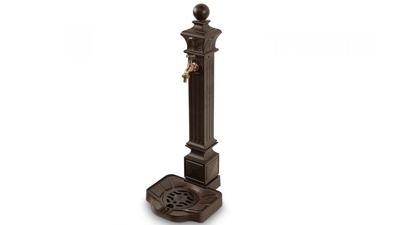 Fontaine de jardin aluminium marron 29x33x81cm