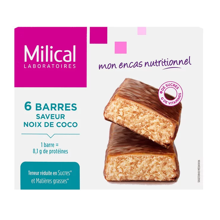 Barres Hyperproteine Minceur Noix de Coco - 6 Barres