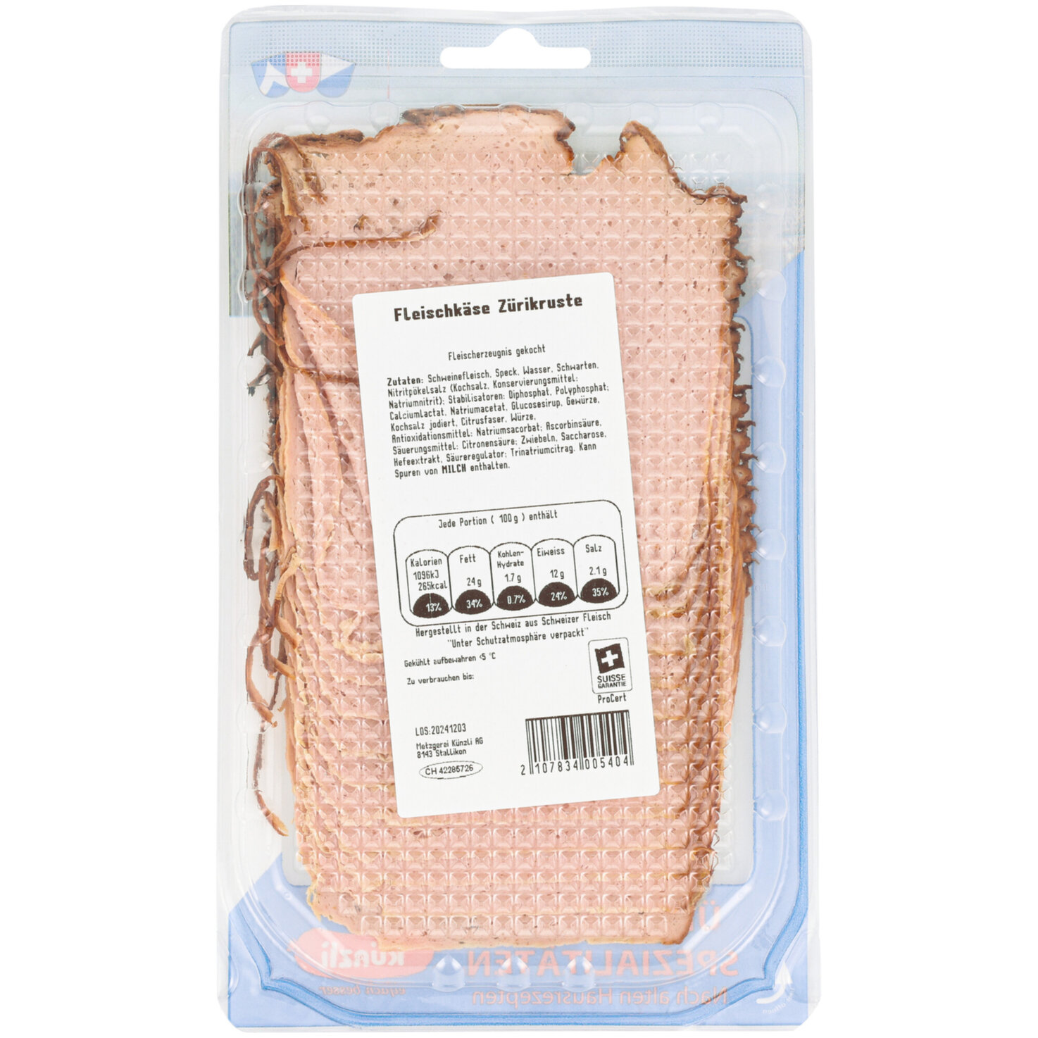 Künzli Züri Krusten-Fleischkäse geschnitten ca. 170g