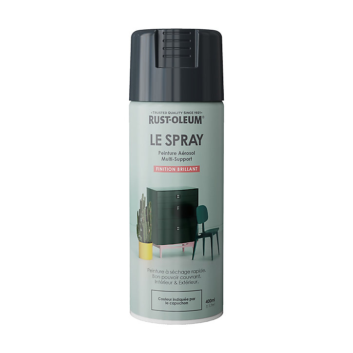 Peinture aérosol multisupport Rust-Oleum Le Spray anthracite brillant 400ml