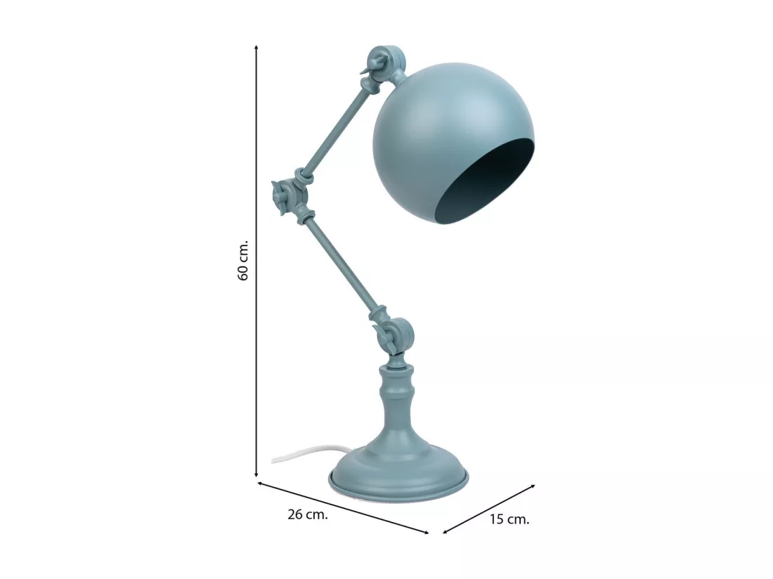 Lampe de bureau en métal gris 26x15x60h
