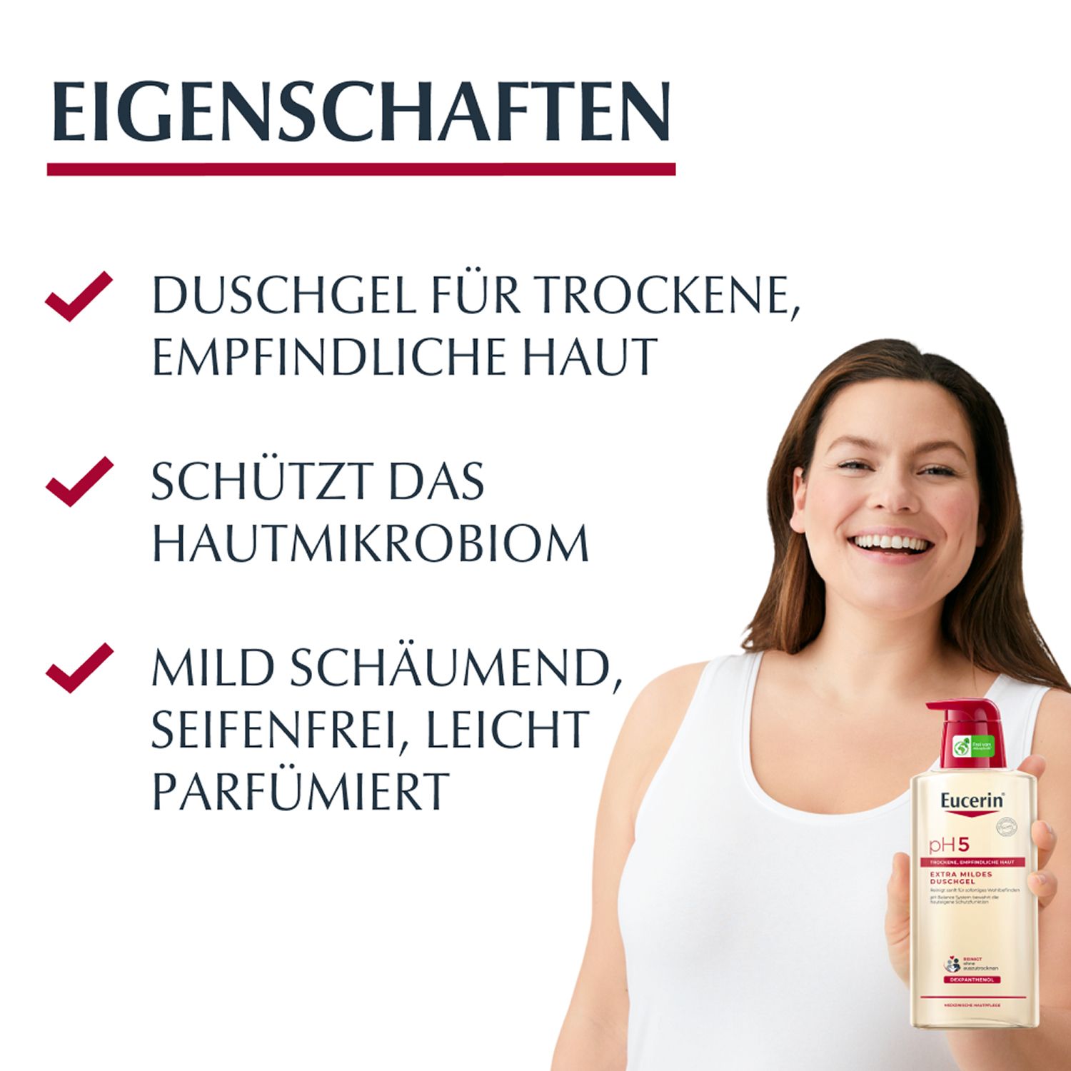 Eucerin® pH5 Duschgel – Seifenfreie Reinigung für trockene und strapazierte Haut