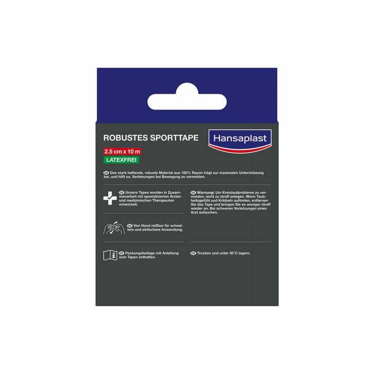 Hansaplast robustes Sporttape 2,5 cmx10 m weiß, 1 St