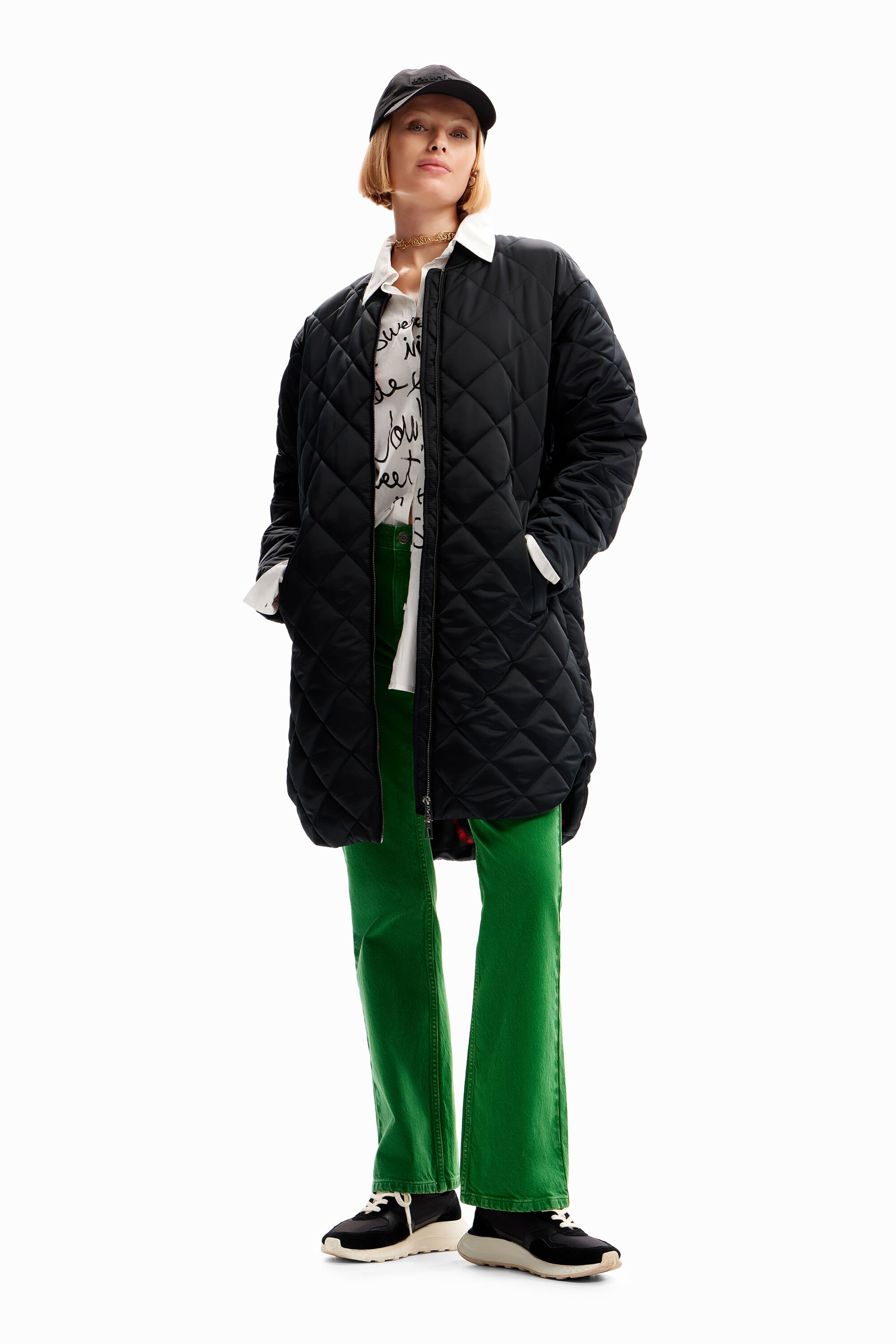 Long bomber matelassé