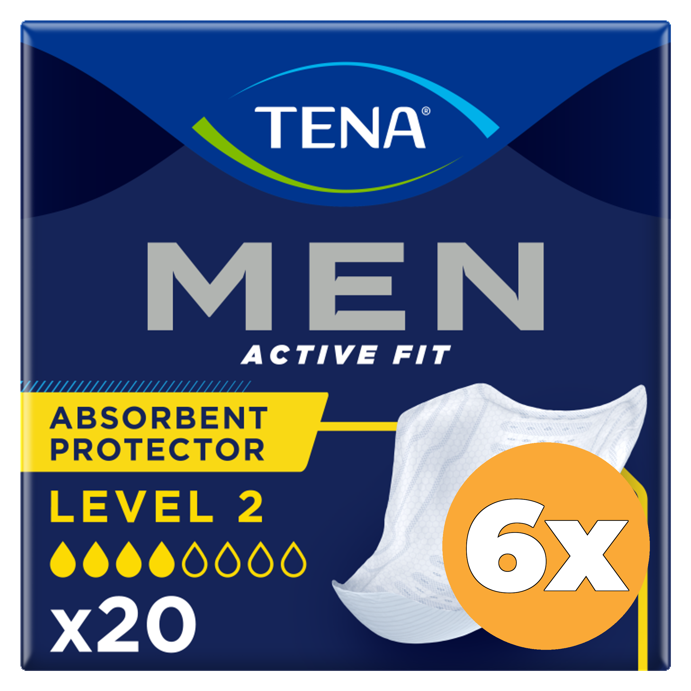 6x Tena Men Active Fit Level 3 (16 stuks)