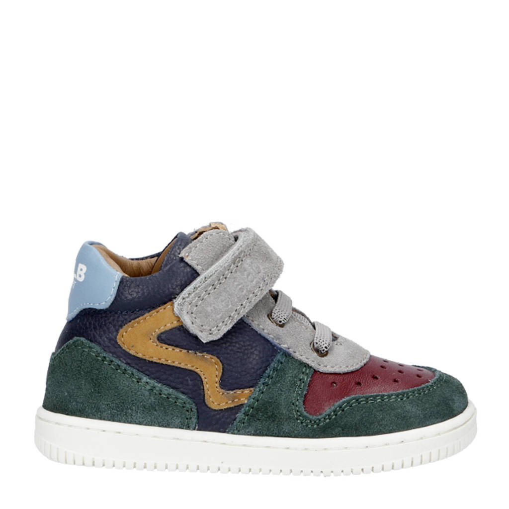 Develab leren sneakers groen/blauw/rood