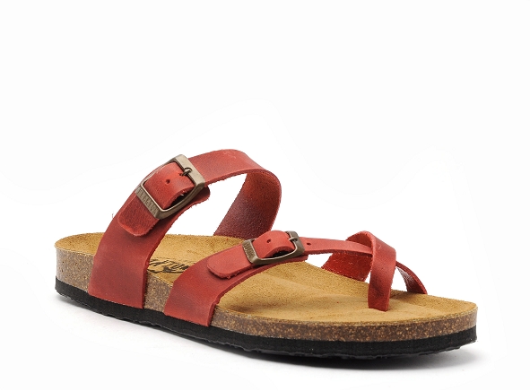 Plakton mules et sabots plats femme bombay 181032 rouge