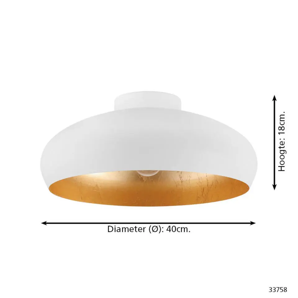 EGLOMoganoPlafondlamp-E27-Ø40cm-Wit/Goud