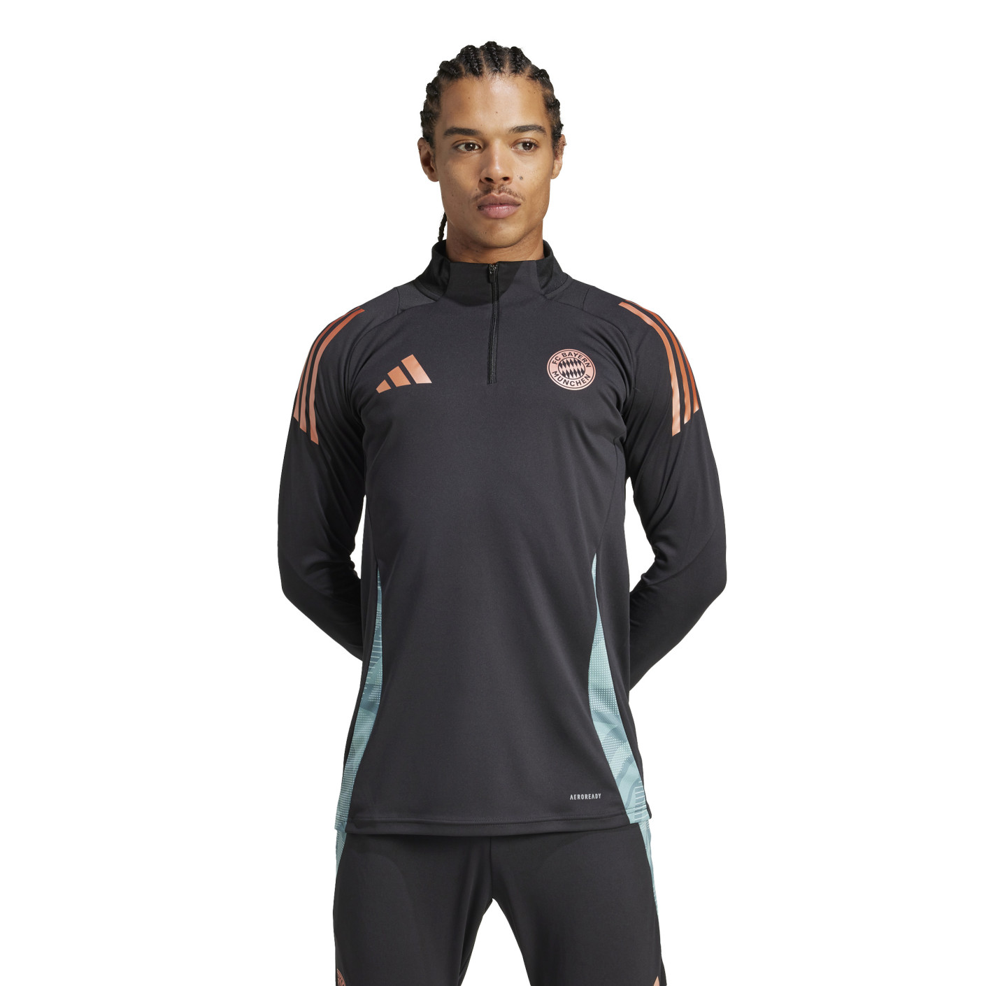 Adidas Bayern München Trainingstrui 1/4-Zip 2024-2025 Zwart Groen Brons