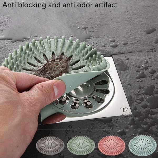 INF Hair Catcher Dusj avløpsdeksel Rosa/Blå/Grønn/Grå 4 stk