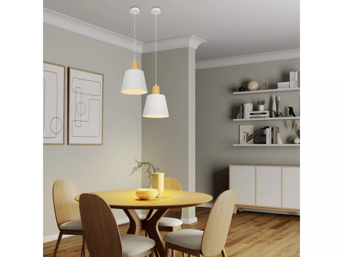 NETTLIFE Suspension Vintage Salle à Manger 2x Lampe Suspendue Noire Lampe Suspendue Industrielle E27 Métal Rétro