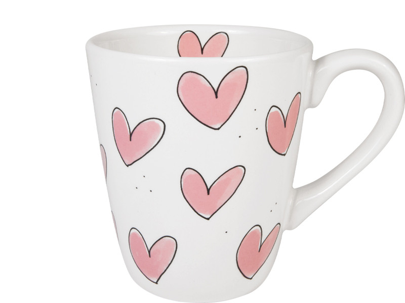 Beker 0.35L Even Bijkletsen Roze hartjes