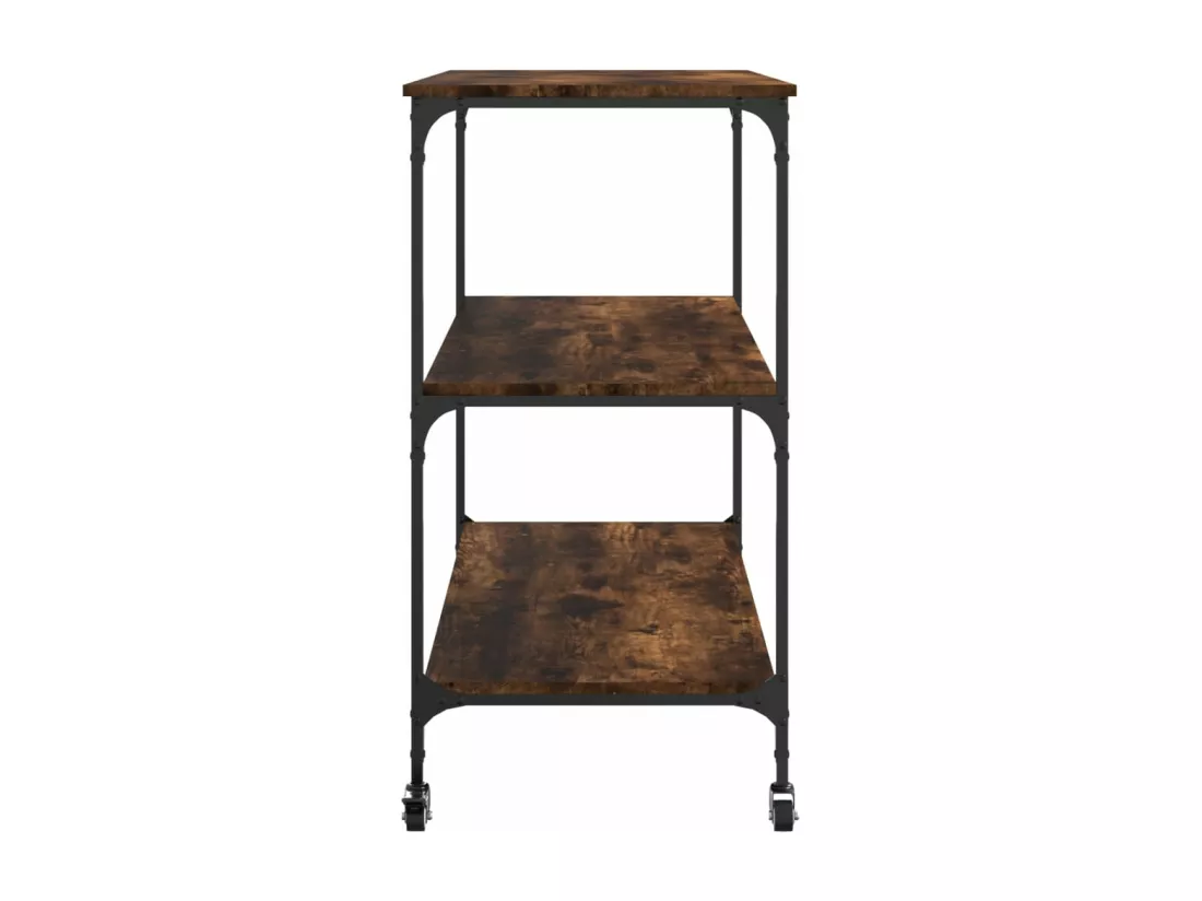 Chariot de cuisine chêne fumé 102x50x95 cm bois d'ingénierie