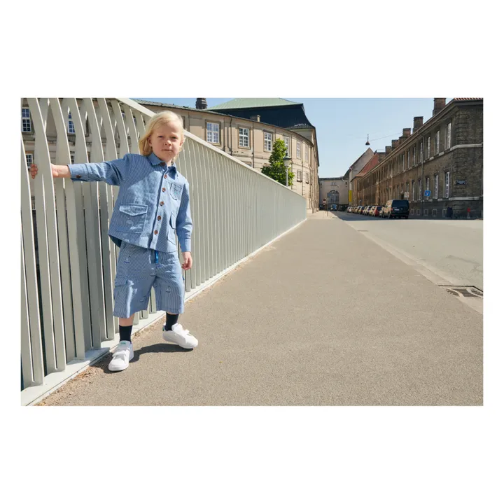 Copenhagen Colors Short Rayé Brodé | Bleu