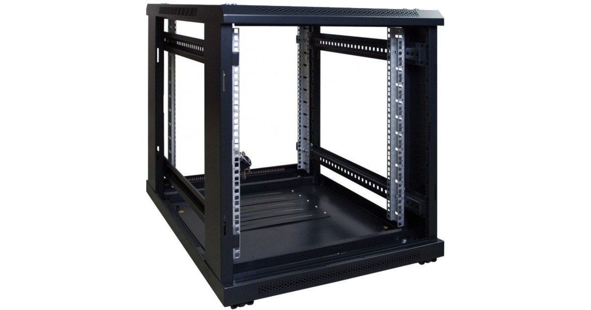 DSI12U mini serverkast met geperforeerde deur DS6812PP server rack  (Zwart, 600 x 800 x 635mm)