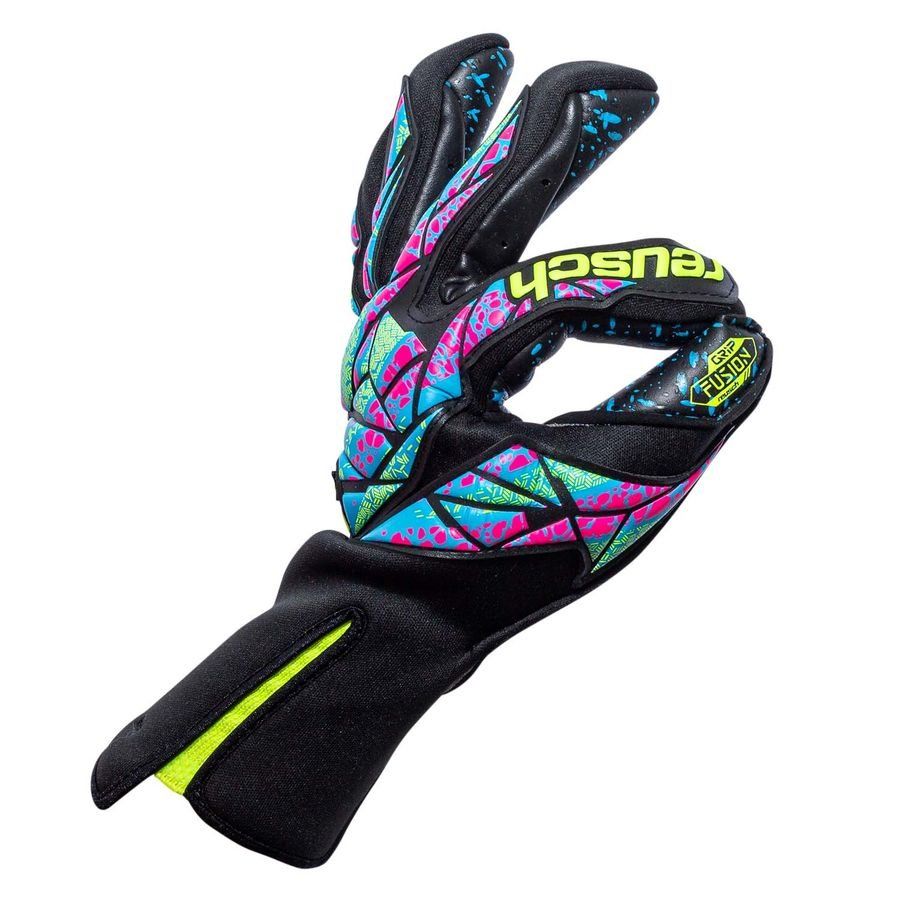 Reusch Gants de Gardien Attrakt Fusion Strapless - Noir/Jaune/Vert/Bleu