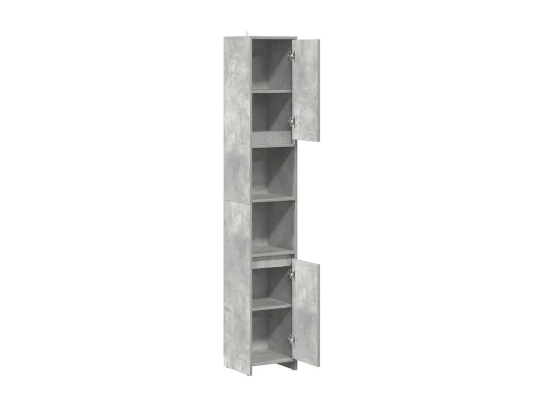 Armoire de salle de bain Gris béton 30x30x183,5 cm Aggloméré