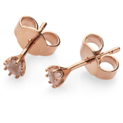 Ohrstecker Rosenquarz, Roségold