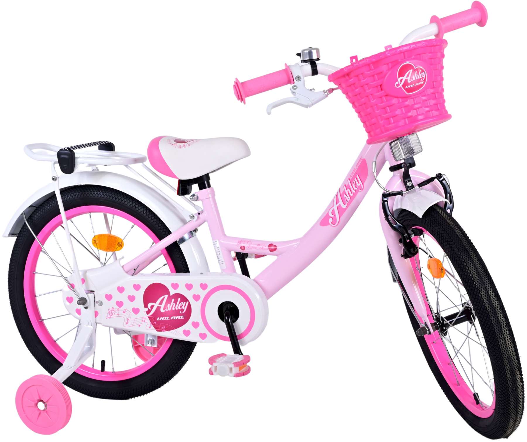 TPFSports Ashley Kinderfahrrad - Mädchen - 18 Zoll - Rücktritt + Handbremse - Rosa/Rot